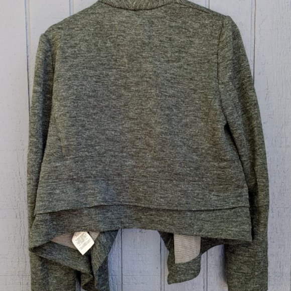 Anthropologie Cartonnier Moss Green Draped Peplum Jacket Medium - Picture 3 of 4